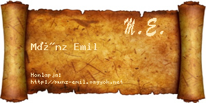 Münz Emil névjegykártya
